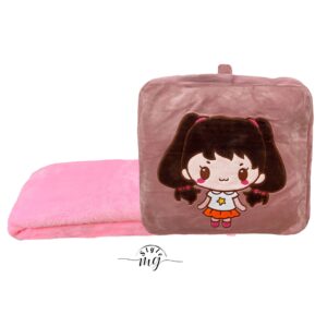 پتو کودک مدل بالشتی طرح دختر کد JIMI110 سایز 40x40 سانتی‌ متر