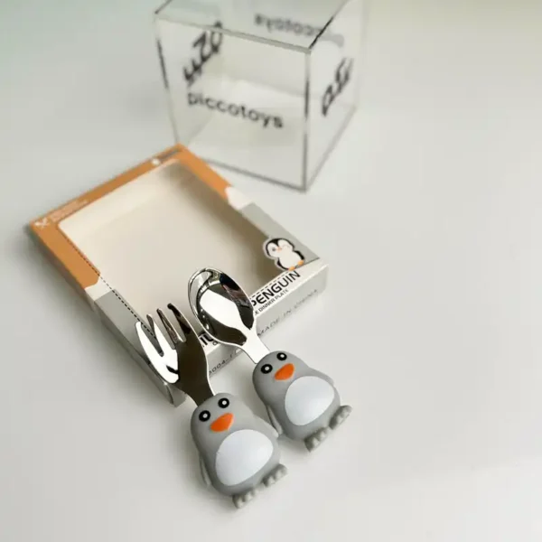 قاشق و چنگال کودک دسته سیلیکونی کد JH80 - Image 3