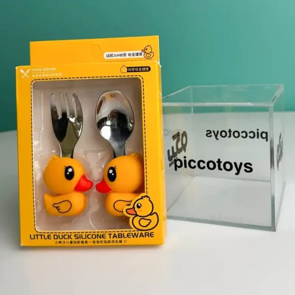 قاشق و چنگال کودک دسته سیلیکونی کد JH80 - Image 4