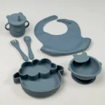 ست ظرف غذا کودک سیلیکونی همراه پیشبند مدل گوسفند کد M224 - Image 8