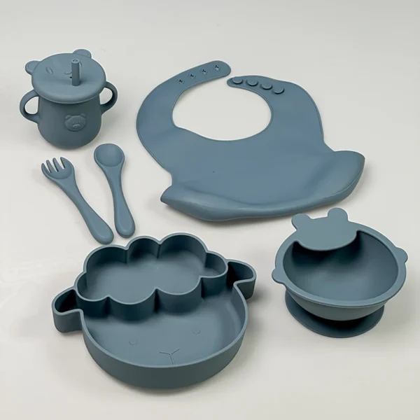 ست ظرف غذا کودک سیلیکونی همراه پیشبند مدل گوسفند کد M224 - Image 8