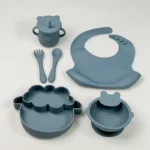 ست ظرف غذا کودک سیلیکونی همراه پیشبند مدل گوسفند کد M224 - Image 6