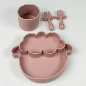 ست ظرف غذا کودک سیلیکونی مدل گوسفند کد M228