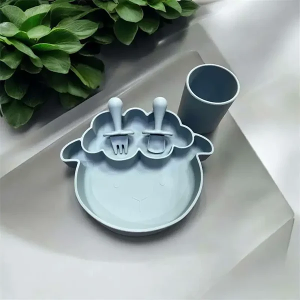 ست ظرف غذا کودک سیلیکونی مدل گوسفند کد M228 - Image 7