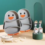ظرف غذا کودک سیلیکونی مدل پنگوئن کد JH8004