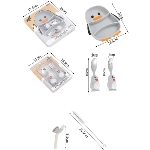 ظرف غذا کودک سیلیکونی مدل پنگوئن کد JH8004 - Image 6