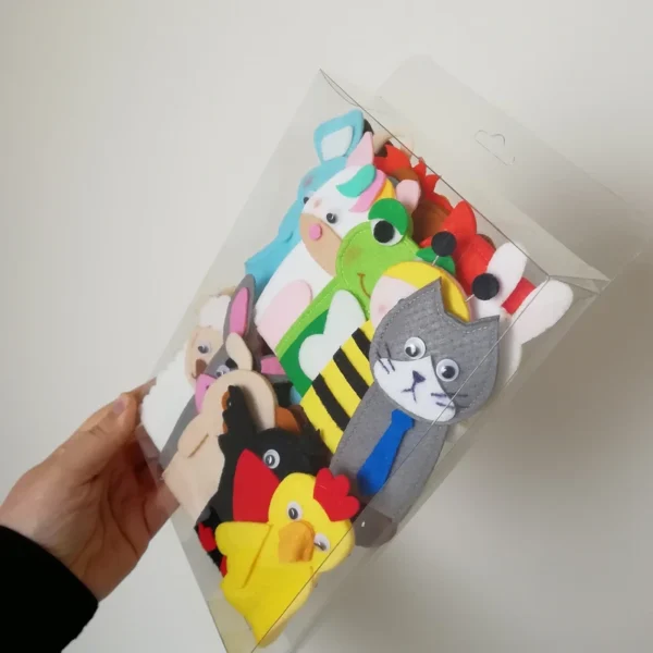 عروسک انگشتی نمدی طرح حیوانات جنگل مجموعه 20 عددی - Image 2