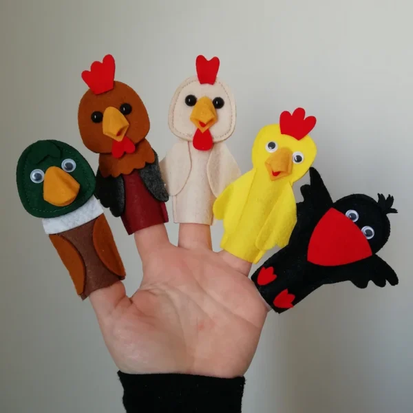 عروسک انگشتی نمدی طرح حیوانات جنگل مجموعه 20 عددی - Image 5