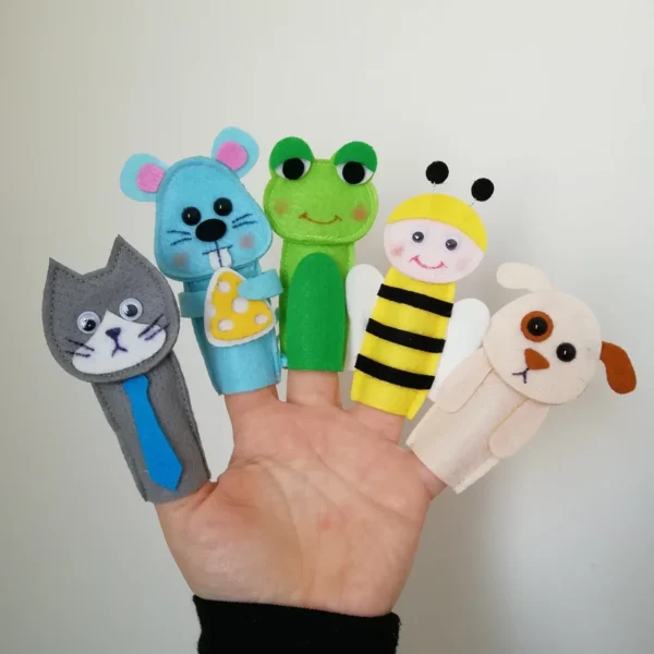 عروسک انگشتی نمدی طرح حیوانات جنگل مجموعه 20 عددی - Image 1