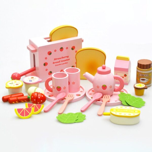 اسباب بازی چوبی صبحانه خوری همراه با توستر - Image 1