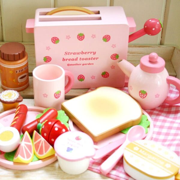 اسباب بازی چوبی صبحانه خوری همراه با توستر - Image 3