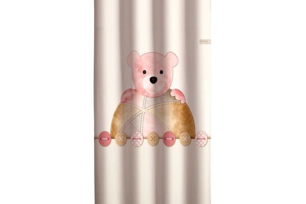 پرده اتاق کودک برند saint clair مدل تدی خرس صورتی - Image 2