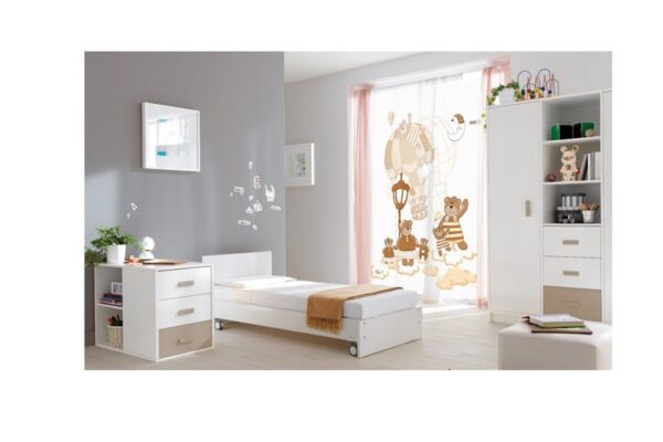 پرده مخصوص اتاق کودک برند saint clair خانواده خرسی بیم بوم بام کرم - Image 1