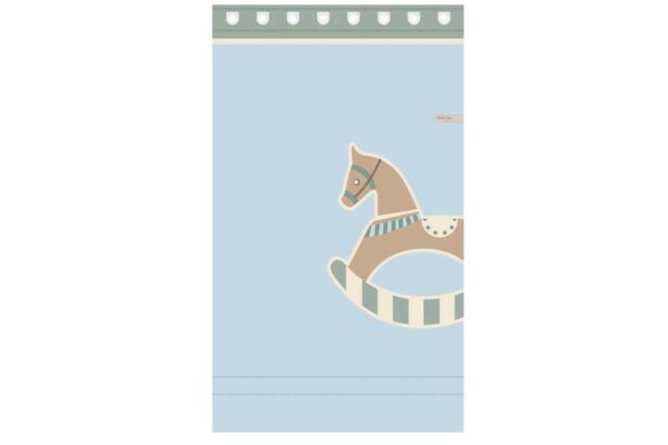 پرده مخصوص اتاق کودک برند saint clair مدل راکر اسبی کرم آبی - Image 2