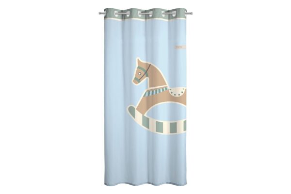 پرده مخصوص اتاق کودک برند saint clair مدل راکر اسبی کرم آبی - Image 3
