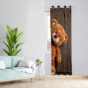 پرده  مخصوص اتاق کودک طرح بچه خرس فانتزی