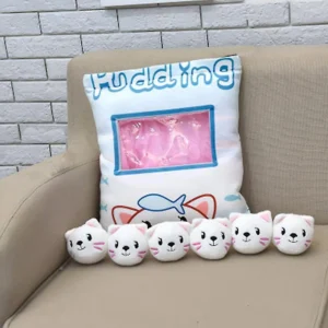 عروسک  بالشتی مدل گربه بازیگوش مجموعه 7 عددی