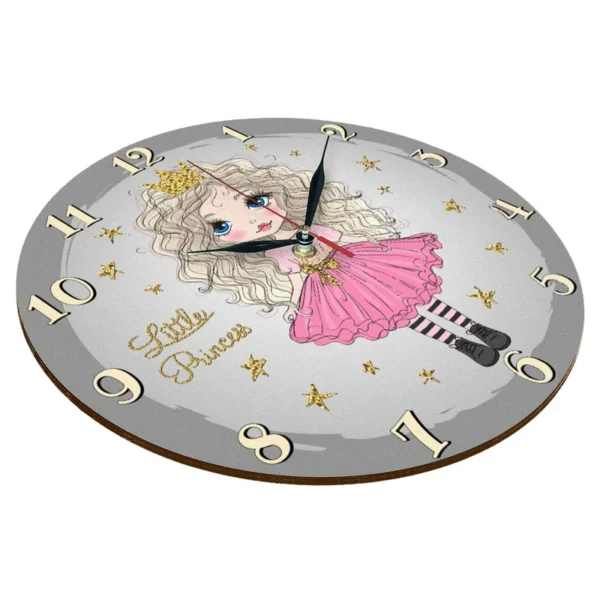 ساعت دیواری فانتزی کودک طرح دختر مو فرفری - Image 2