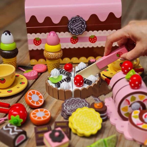 ست چای خوری اسباب بازی چوبی کودک - Image 4