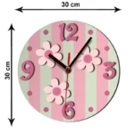 ساعت دیواری زیبا کودک باروچین مدل گل برجسته - Image 3