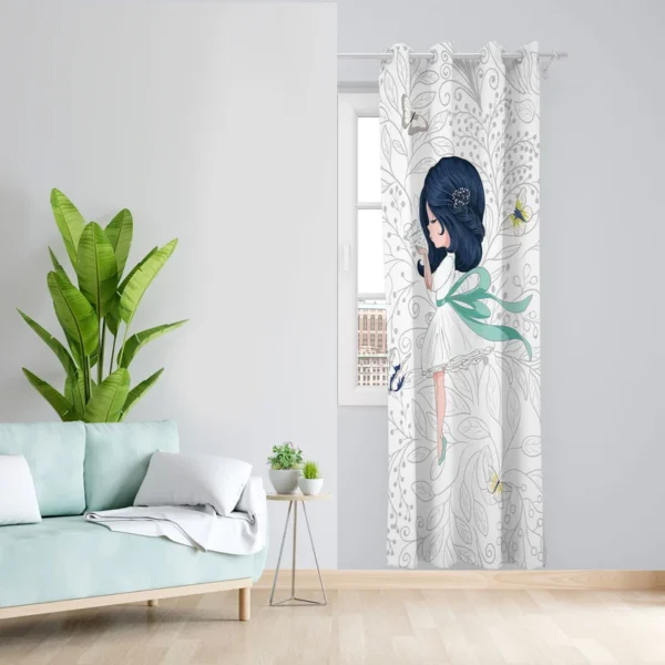 پرده اتاق کودک یک‌تکه از جنس مخمل طرح دخترانه باکیفیت - Image 1