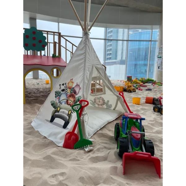 چادر سرخپوستی کودک طرح حیوانات جنگل - Image 1