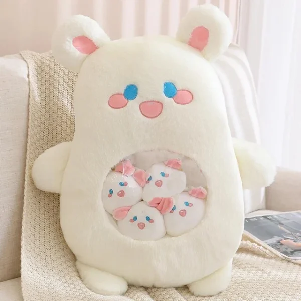 عروسک بالشتی طرح خرگوش  مدل بچه دار - Image 1