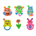 جغجغه فانتزی کودک بی بی تویز، مدل حیوانات خوشحال (6 عدد) - Image 2