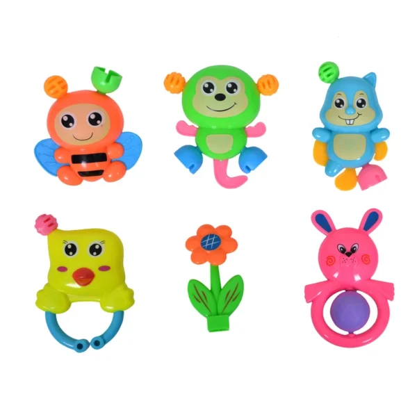 جغجغه فانتزی کودک بی بی تویز، مدل حیوانات خوشحال (6 عدد) - Image 2