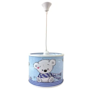 لوستر اتاق کودک مدل خرس شال‌دار با نورپردازی لطیف کد 001