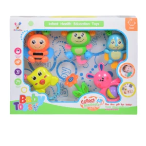 جغجغه فانتزی کودک بی بی تویز، مدل حیوانات خوشحال (6 عدد)