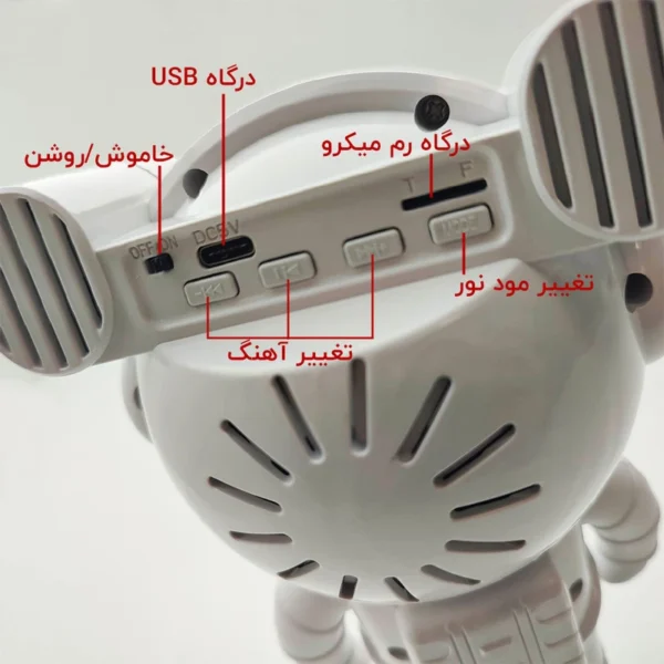 چراغ خواب رومیزی مدل فضانورد  با طراحی جذاب کهکشان - Image 4