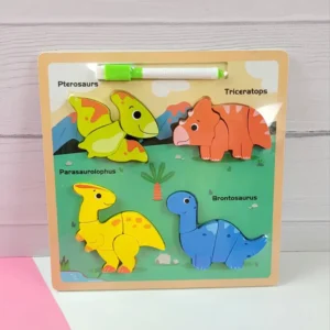 "دنیای دایناسورها: پازل و تخته نقاشی چوبی"