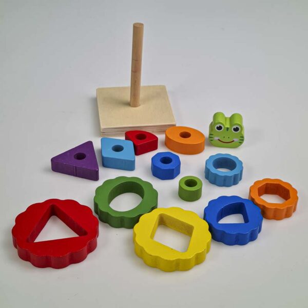اسباب بازی کودک مدل برج هوش چوبی - Image 1
