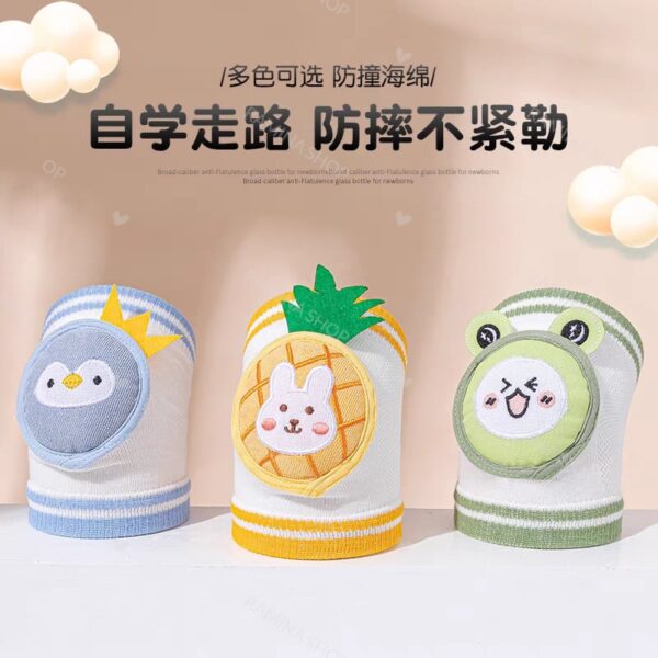 زانوبند کد  130 Baby Kneepad نخی محافظ دار نوزاد طرح حیوانات - Image 3