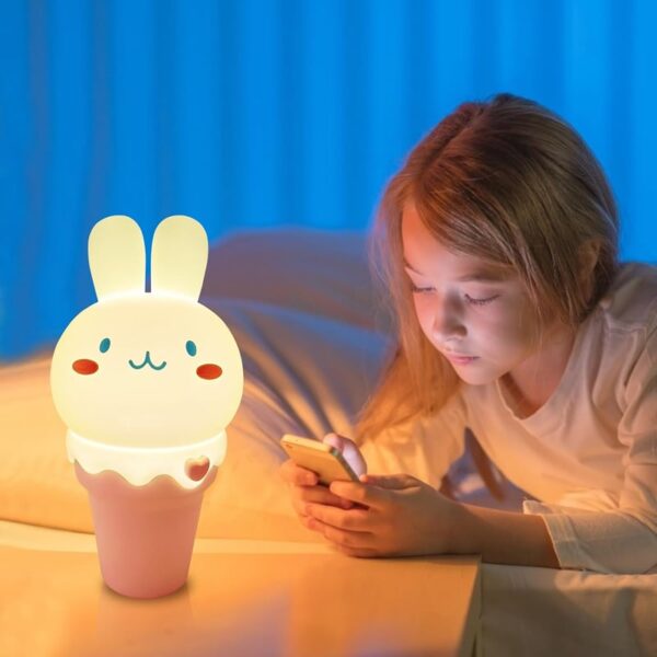 چراغ خواب کودک مدل بستنی خرگوشی دوست‌داشتنی فانتزی - Image 4