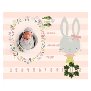 زیرانداز و  پارچه ماهگرد نوزاد مدل خرگوش