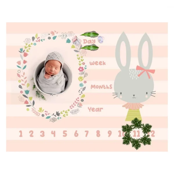 زیرانداز و  پارچه ماهگرد نوزاد مدل خرگوش - Image 1