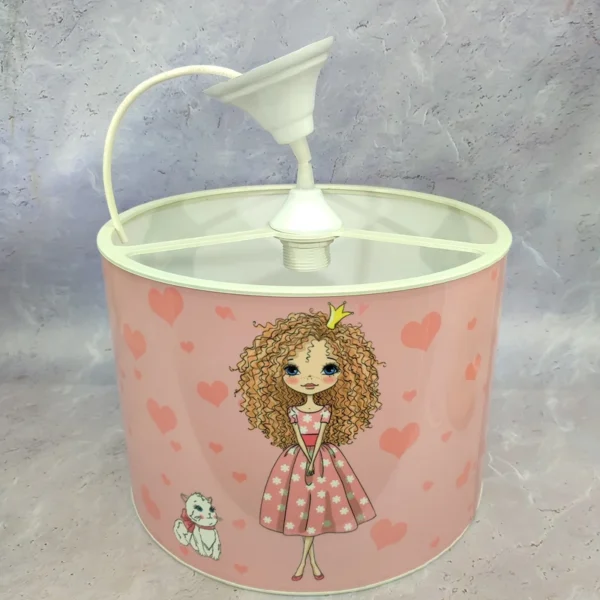 لوستر مدل دختر موفرفری و گربه اتاق کودک - Image 3