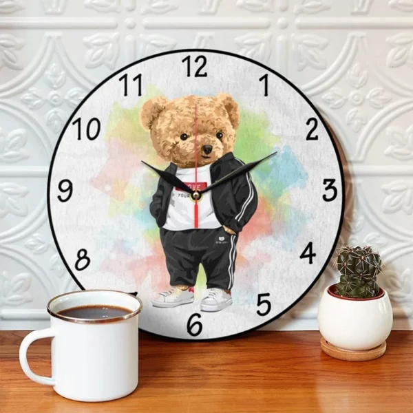 ساعت دیواری طرح خرس تدی - Image 1