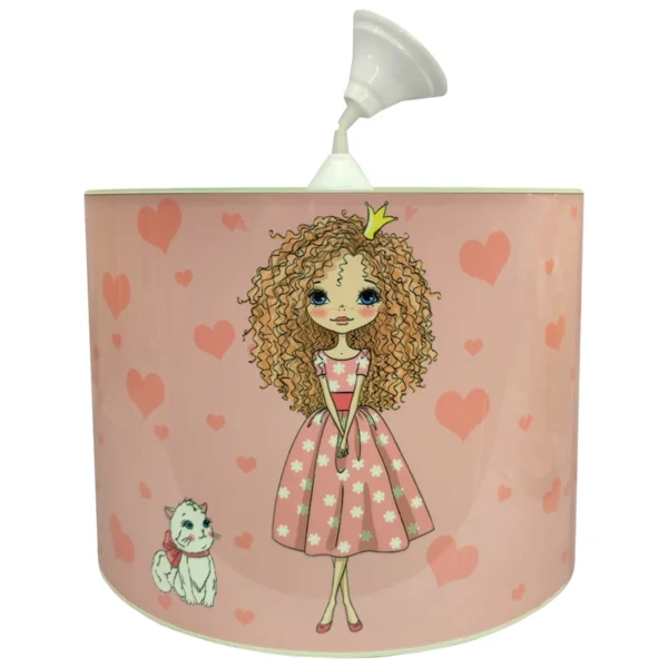 لوستر مدل دختر موفرفری و گربه اتاق کودک - Image 1