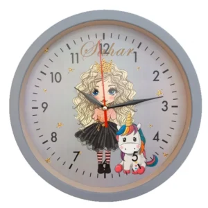 ساعت دیواری کودک مدل پرنسس تک شاخ