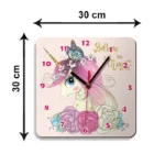 ساعت دیواری کودک طرح اسب تک شاخ ژیوار - Image 3