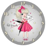 ساعت دیواری کودک طرح دختر و گربه سایز 30 سانتیمتر - Image 5