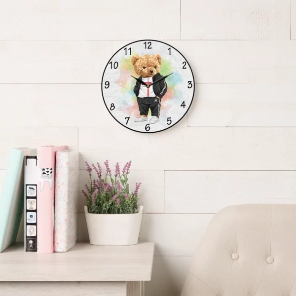 ساعت دیواری طرح خرس تدی - Image 4