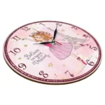 ساعت دیواری کودک طرح دختر و برج ایفل پاریس - Image 2