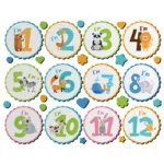 استیکر چوبی تزیینی ماهگرد مدل حیوانات سایز کوچک