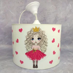 لوستر اتاق کودک مدل دختر موفرفری با دامن قرمز