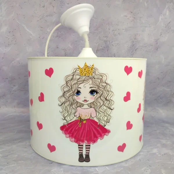 لوستر اتاق کودک مدل دختر موفرفری با دامن قرمز - Image 1