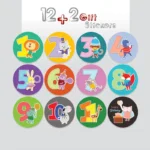 استیکر ماهگرد دالگه مجموعه 14تایی نوزاد - Image 5